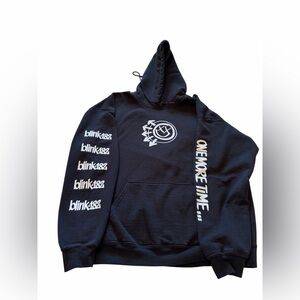 Blink-182 "One More Time" pullover hoodie/graphic print/Chest/Sleeves-Size Large